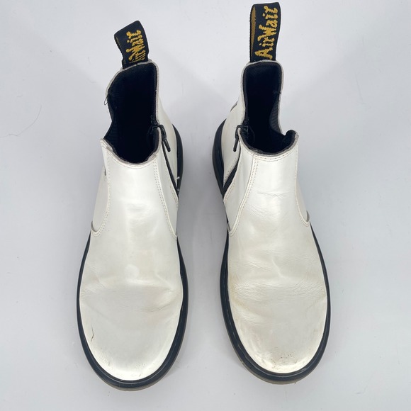 Dr. Martens Chelsea 2976 J White Leather Zip Up Ankle Boots Womens Size 5 - Picture 3 of 6